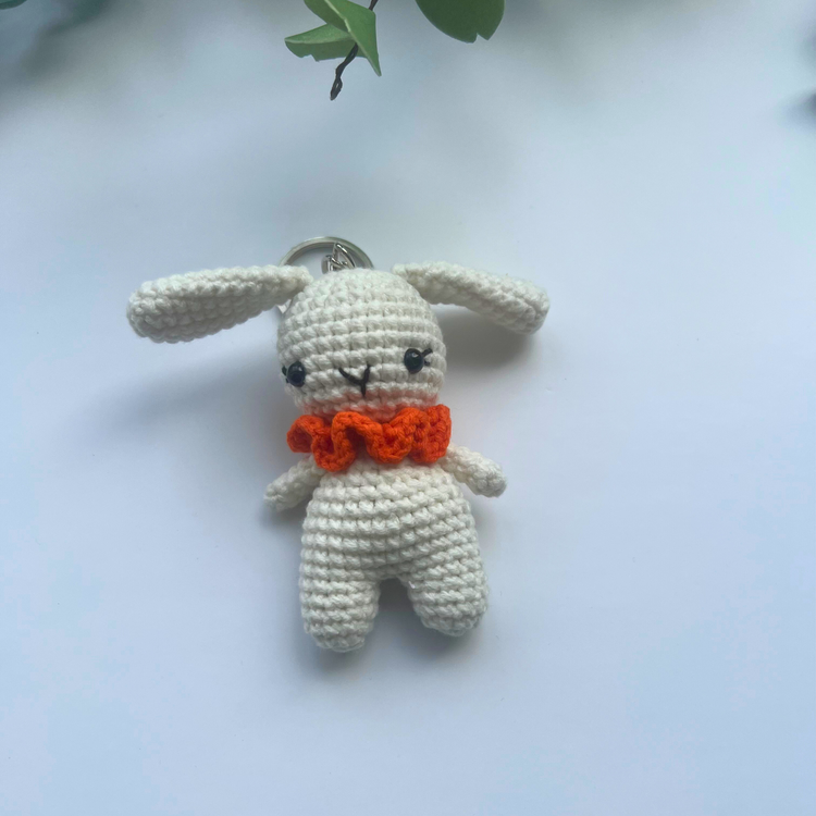 White Bunny Keychain