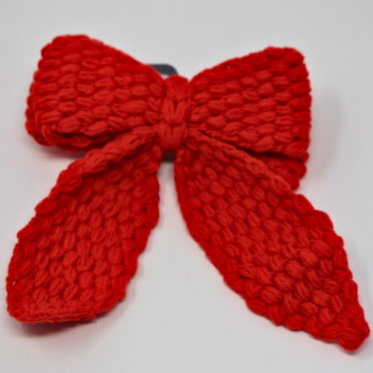 Handmade Crochet Long Bow Clip