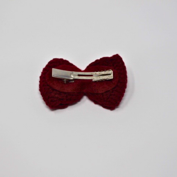 Handmade Crochet Bow Hair Tie or Clip