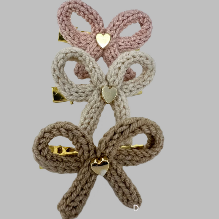 Handmade Crochet Bow Hair Clips