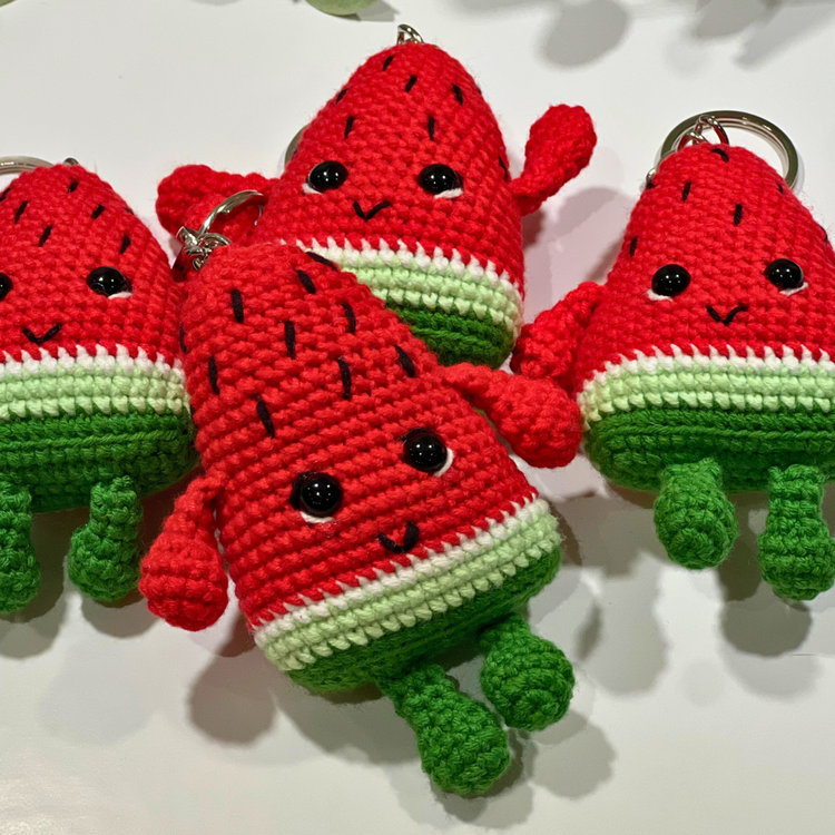 Crochet Watermelon Keychain