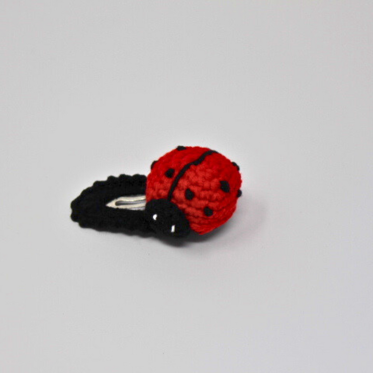 Handmade Crochet Ladybug Hair Clip