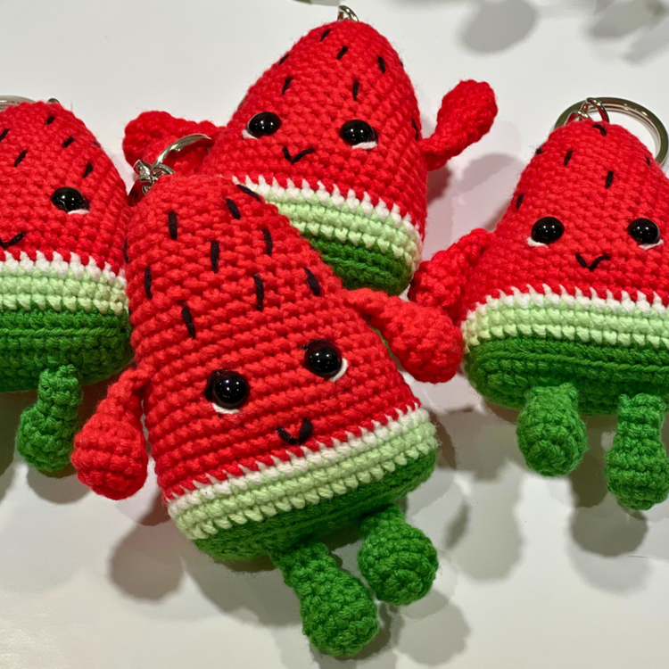 Crochet Watermelon Keychain