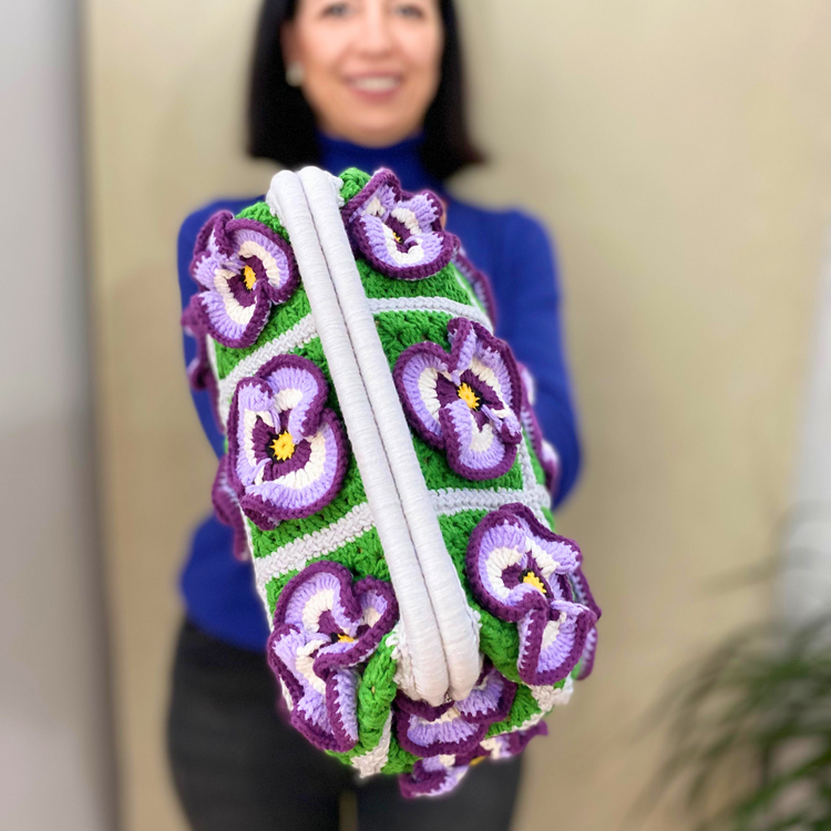 Granny Square Flower Clutch Bag
