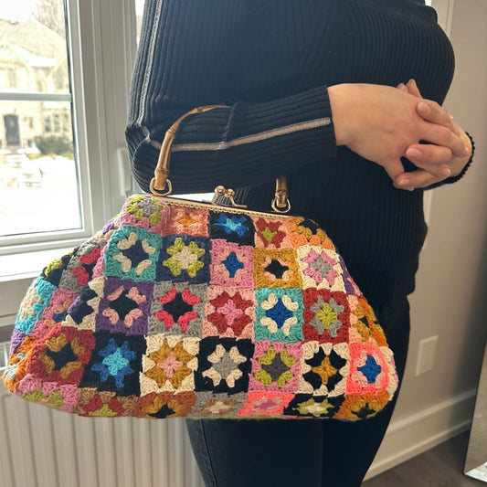 Handmade Crochet Purse Granny Square