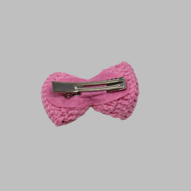 Handmade Crochet Bow Hair Tie or Clip