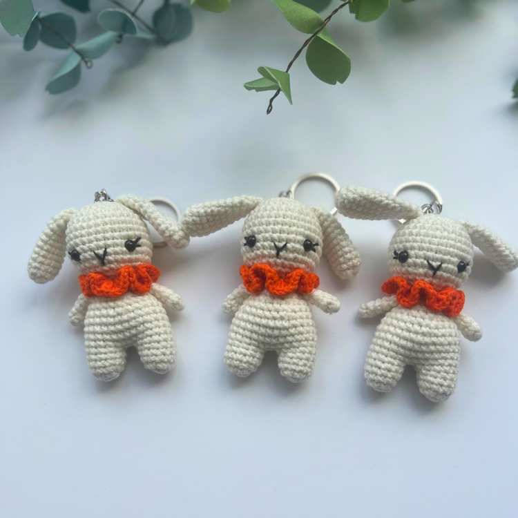 White Bunny Keychain