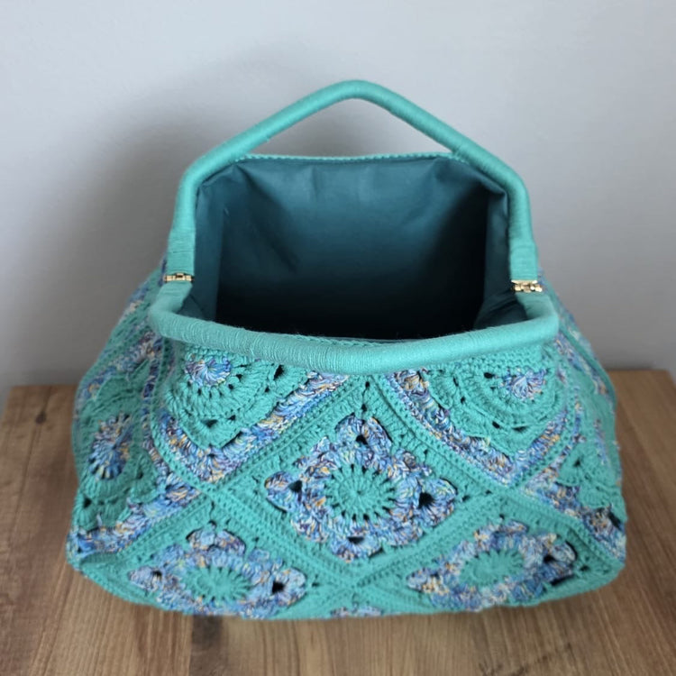 Seafoam Bloom Crochet Handbag