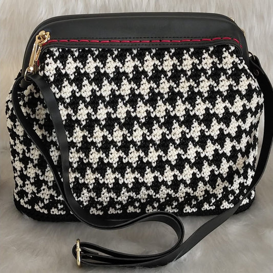 Crochet Houndstooth purse