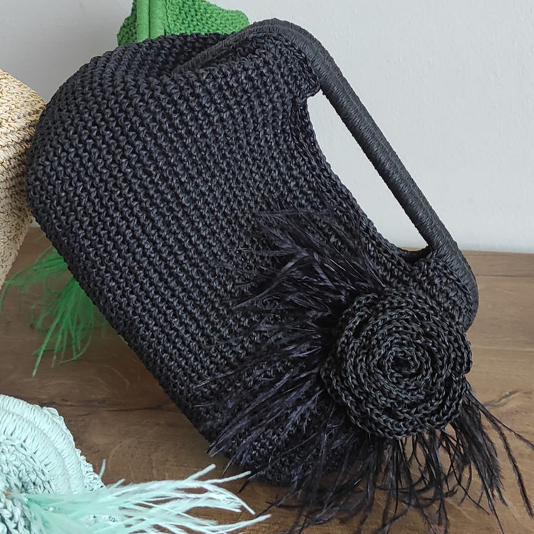Crochet Clutch added Flower