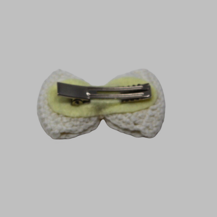 Handmade Crochet Bow Hair Tie or Clip