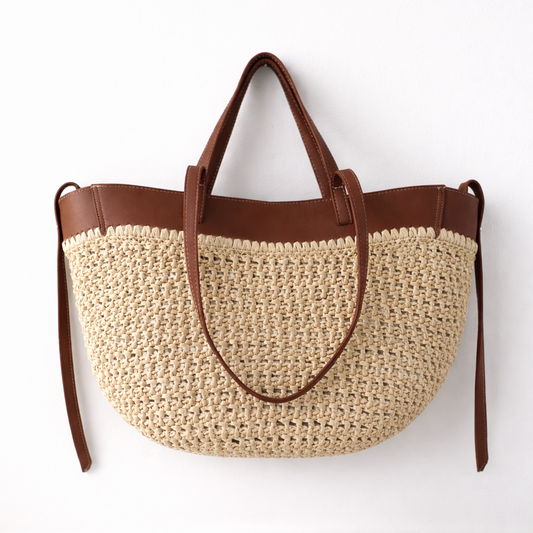 Luxury Raffia Crochet Tote Bag