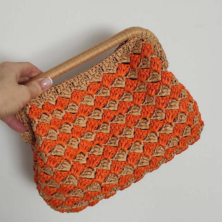Sunny Stitched Crochet Purse