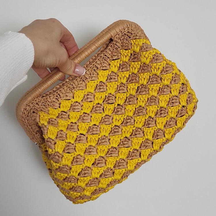Sunny Stitched Crochet Purse