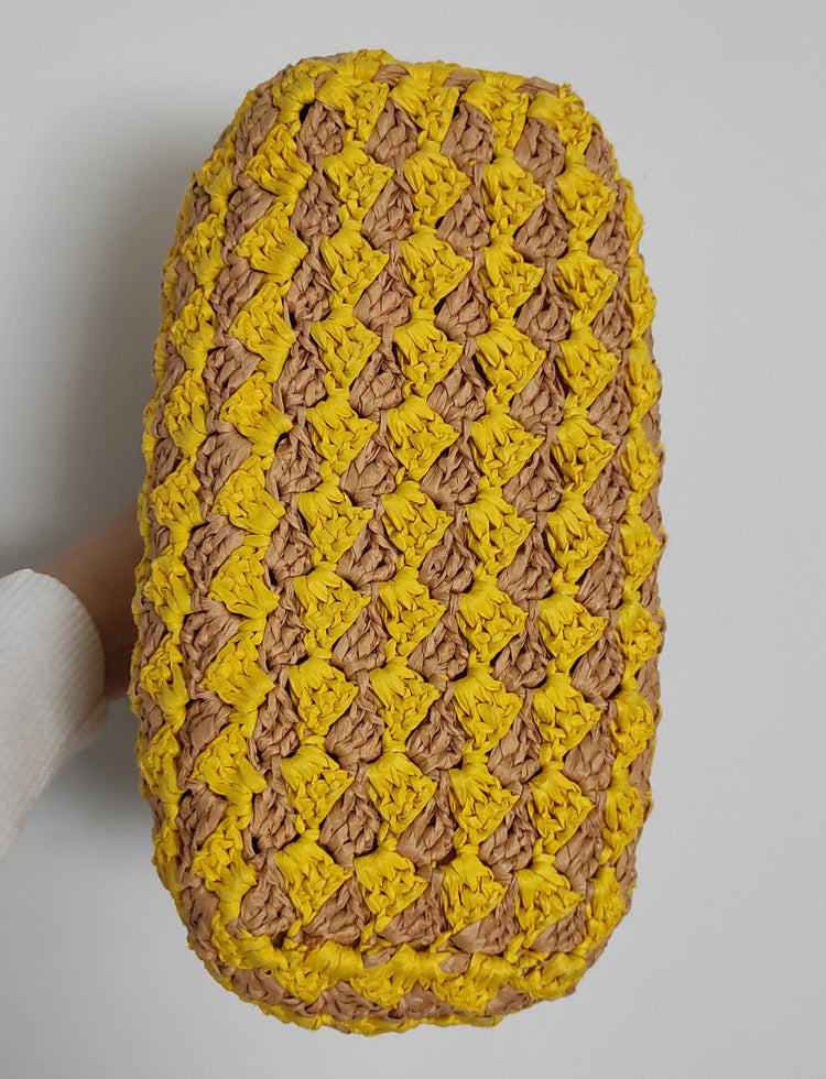 Sunny Stitched Crochet Purse