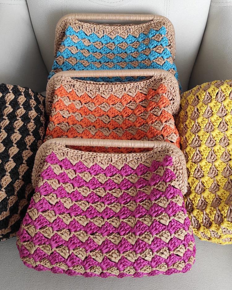 Sunny Stitched Crochet Purse