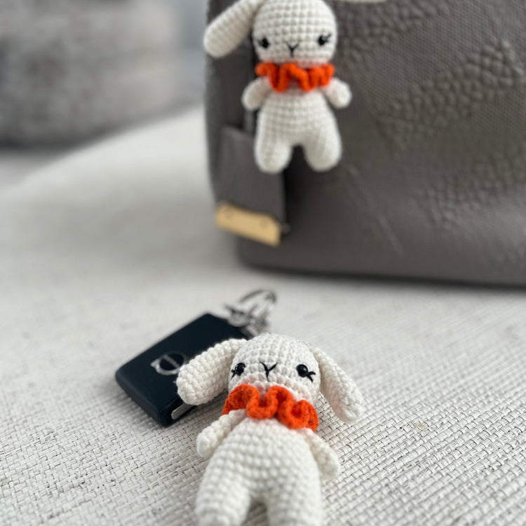 White Bunny Keychain
