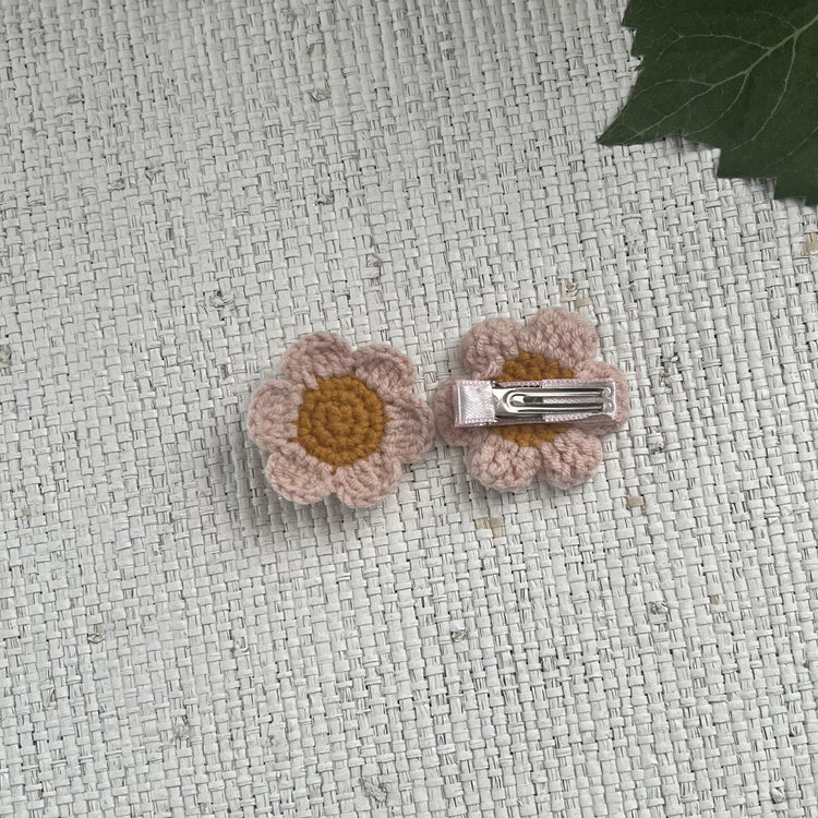 Handmade Crochet Daisy Hair Clips