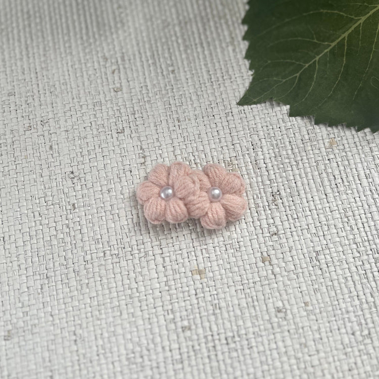 Double Flower Hair Clip with Pearl