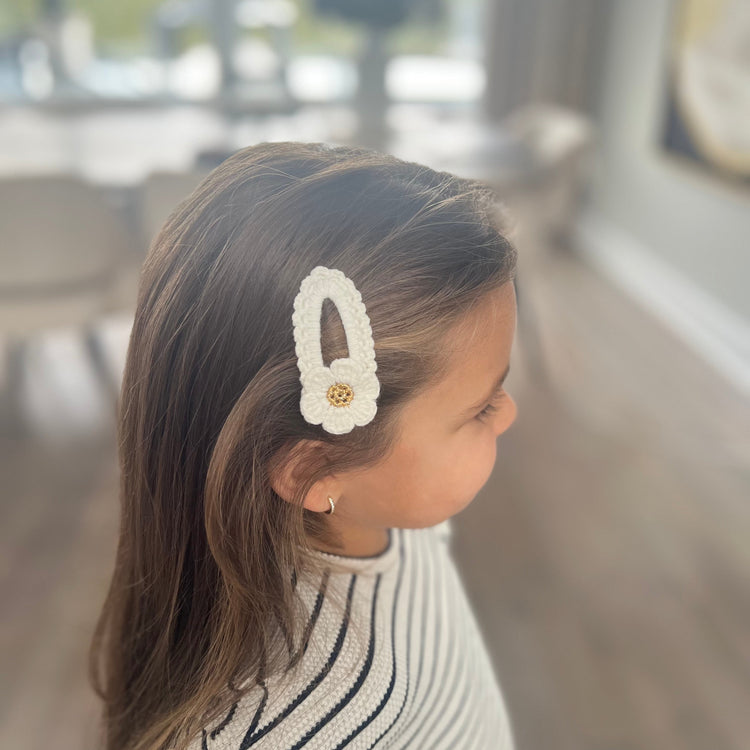 Crochet Flower Snap Clip
