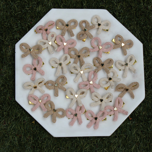 Handmade Crochet Bow Hair Clips