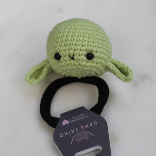 Handmade Crochet Kids Yoda Hair Tie