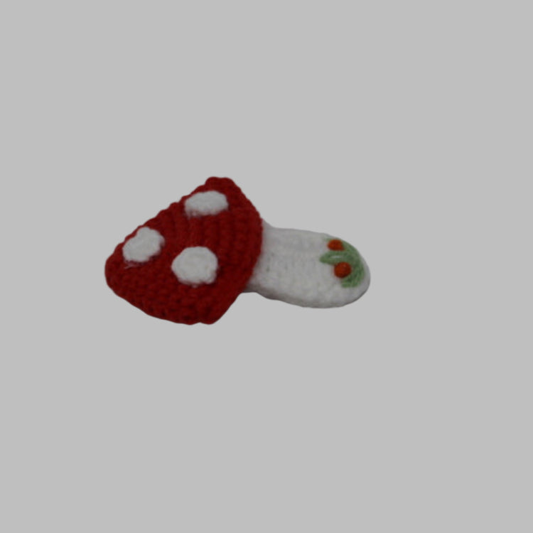 Crochet Mushroom Hairsnap Front