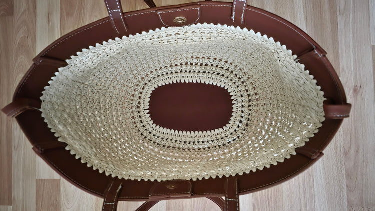 Luxury Raffia Crochet Tote Bag