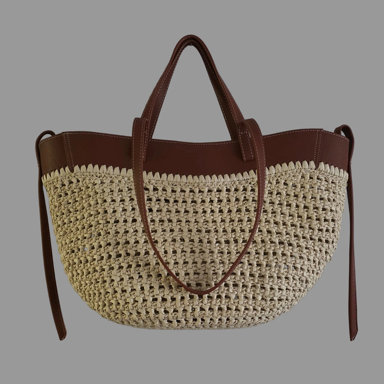Luxury Raffia Crochet Tote Bag