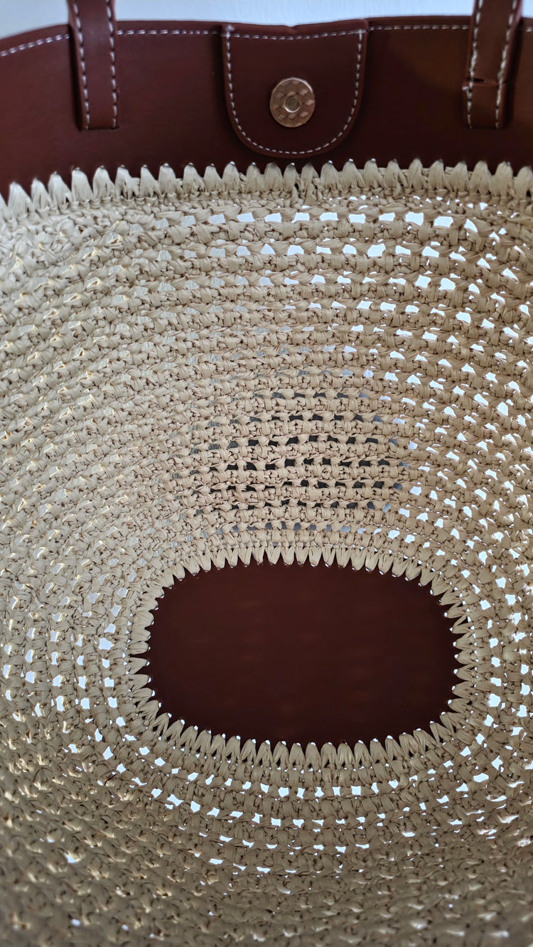 Luxury Raffia Crochet Tote Bag