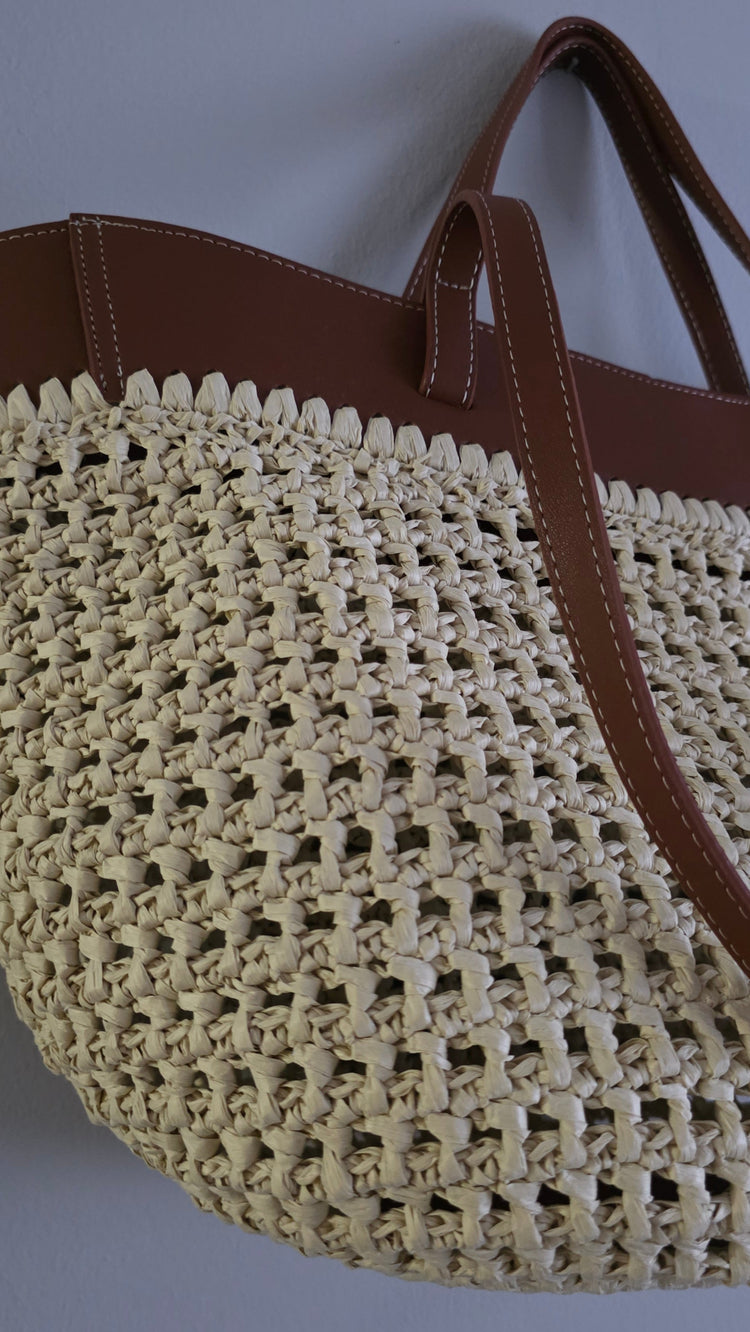 Luxury Raffia Crochet Tote Bag