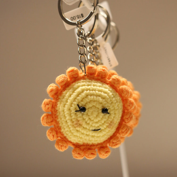 Sun Crochet Keychain