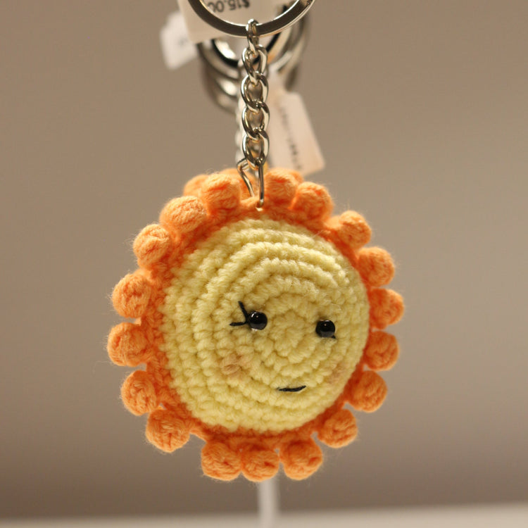 Sun Crochet Keychain