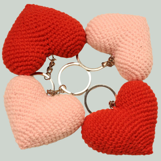 Crochet Heart Keychain