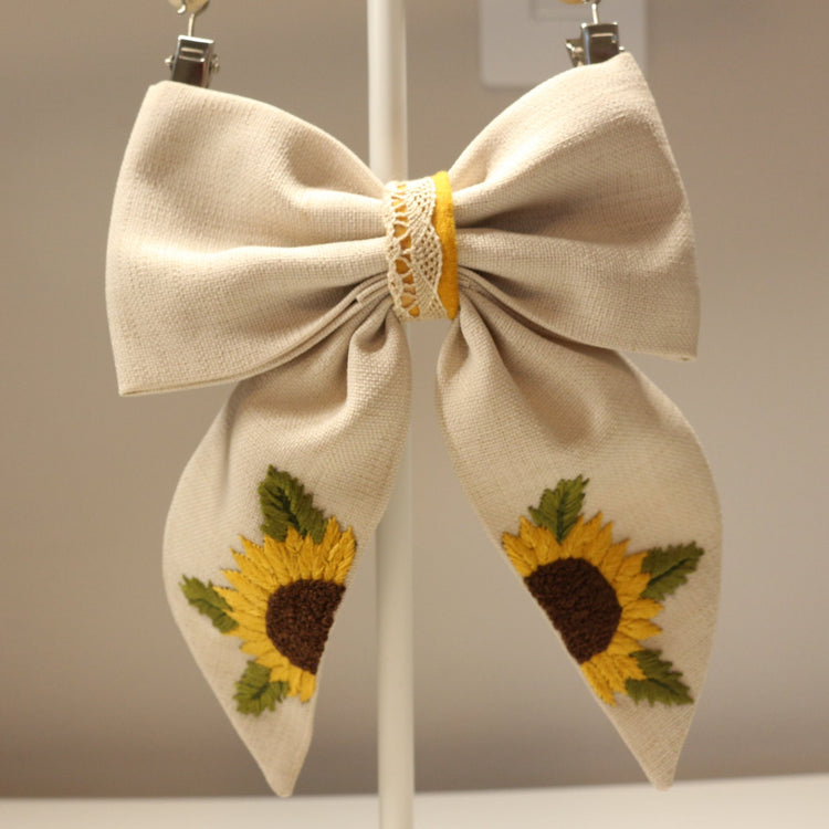 Embroidery Sunflower Bow