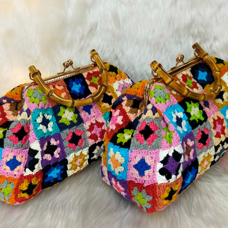 Handmade Crochet Purse Granny Square