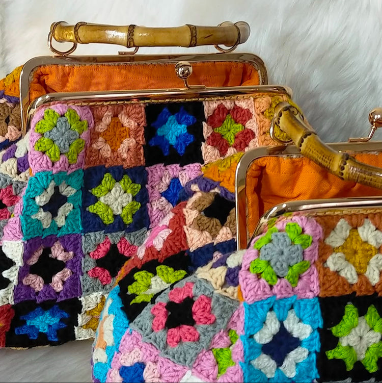 Handmade Crochet Purse Granny Square