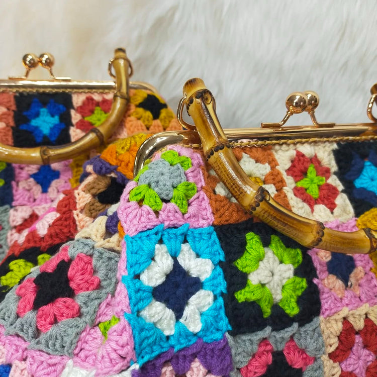Handmade Crochet Purse Granny Square