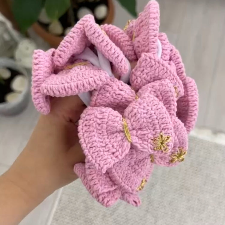 Handmade Crochet Bow Hair Tie or Clip