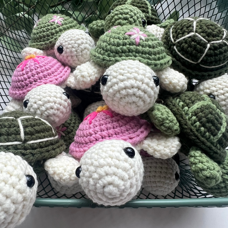 Turtle Keychain, Kawaii Plush Charm