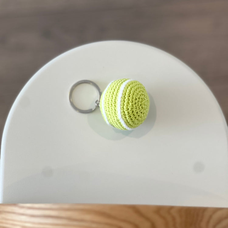 Crochet Tennis Ball Keychain
