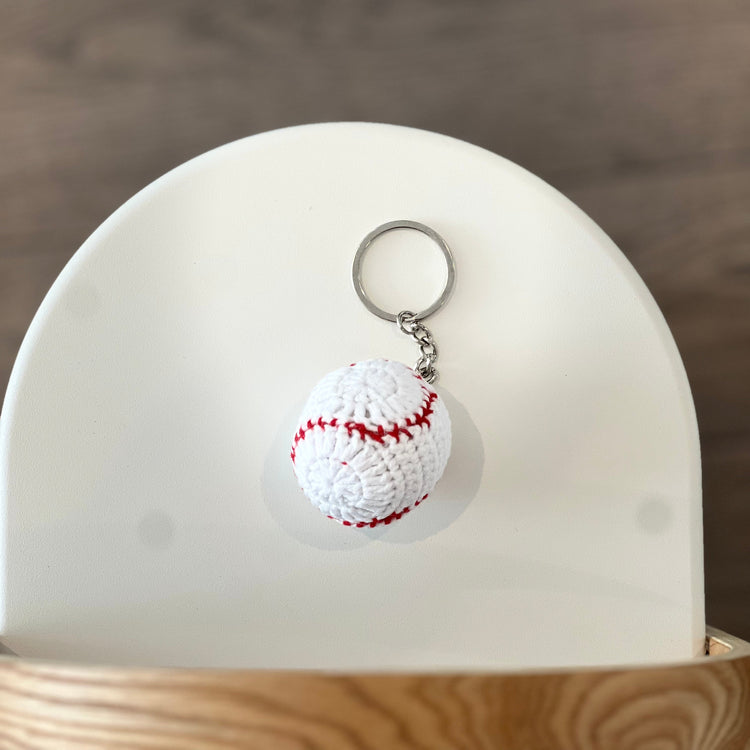 Crochet Baseball Keychain