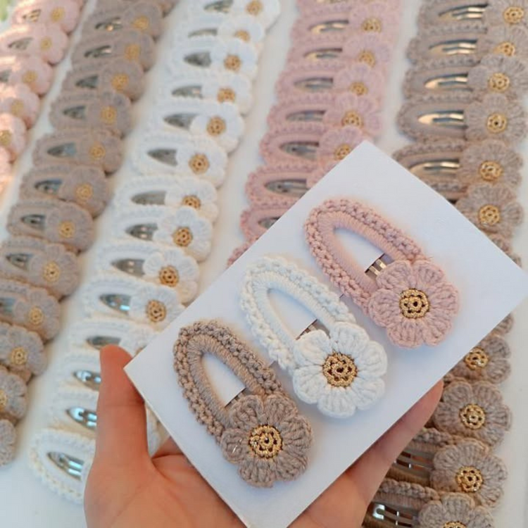 Crochet Flower Snap Clip