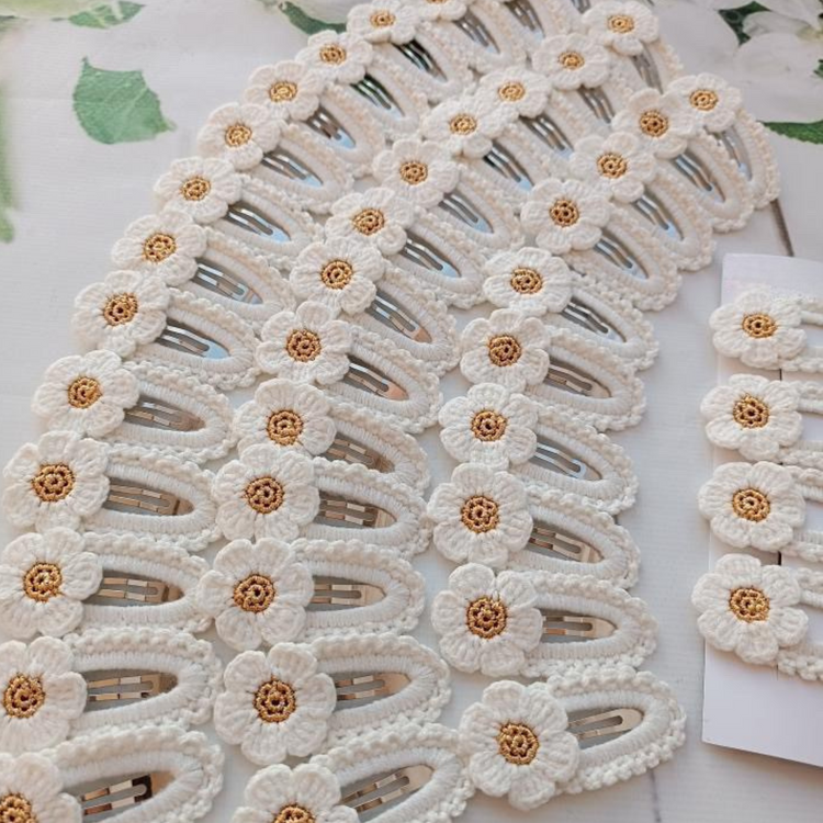 Crochet Flower Snap Clip