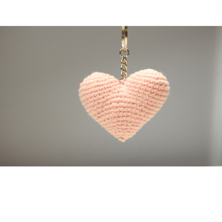 Crochet Heart Keychain
