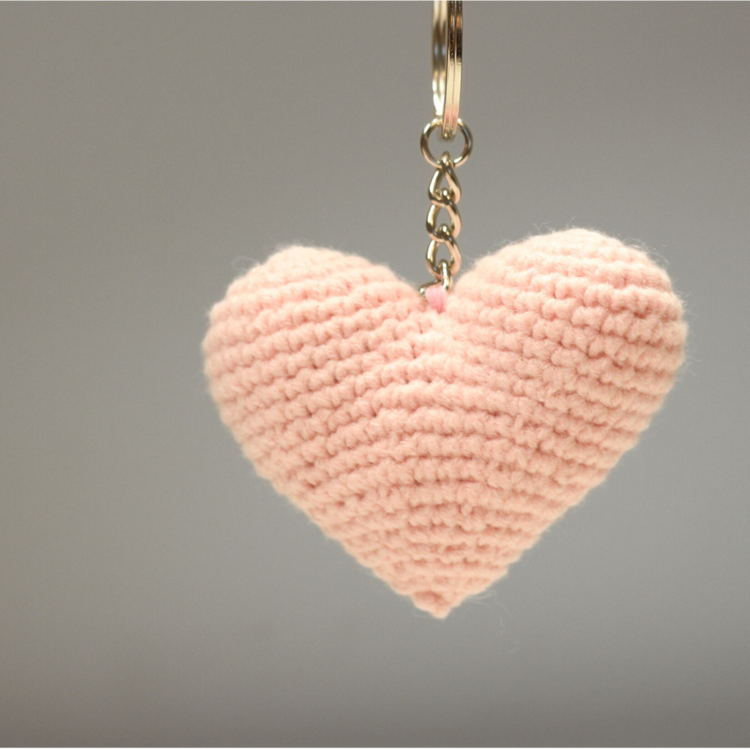 Crochet Heart Keychain