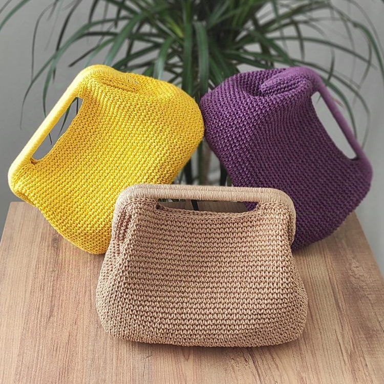 Crochet Clutch added Flower