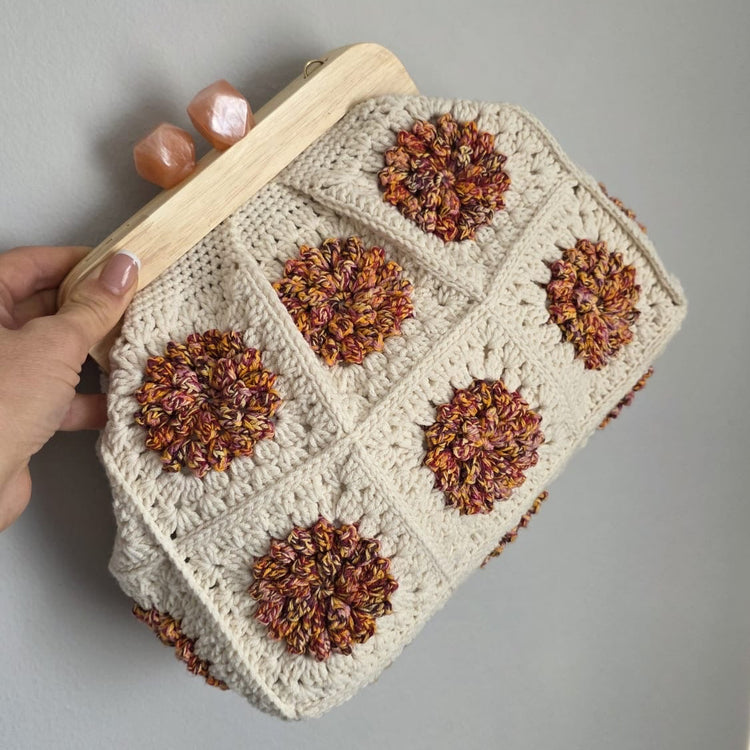 Crochet Puff Flower Purse