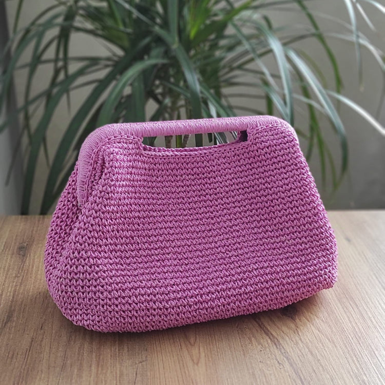 Crochet Clutch added Flower