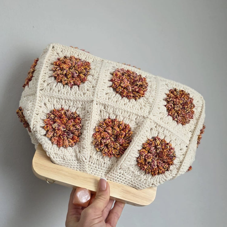 Crochet Puff Flower Purse